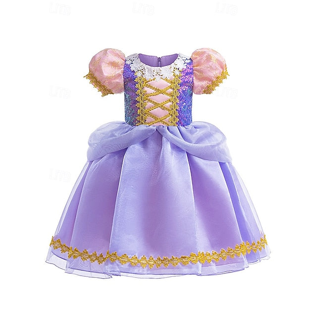Flower Sofia Party Princess Rapunzel Dress Girl Theme Fairytale