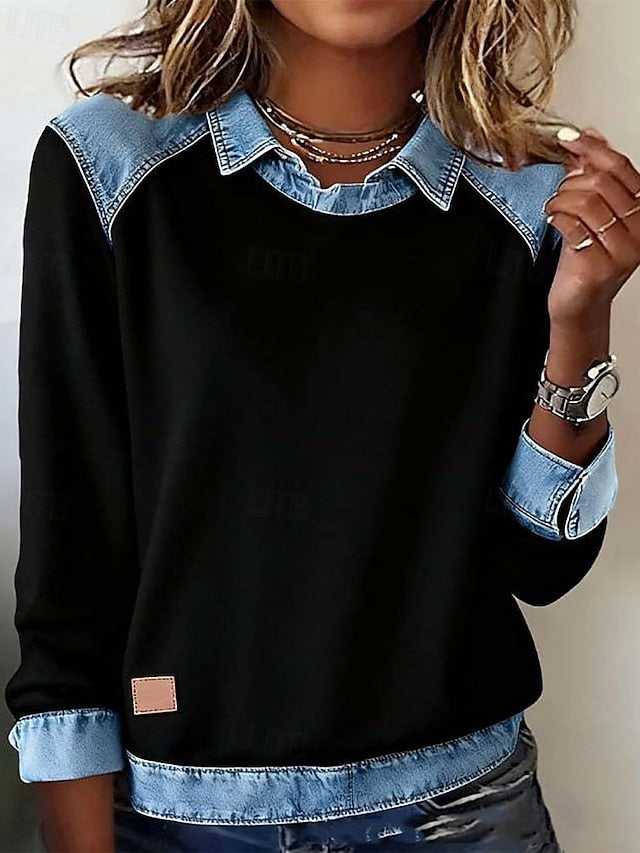 Women's Blouse Plain Vintage Stylish Long Sleeve Shirt