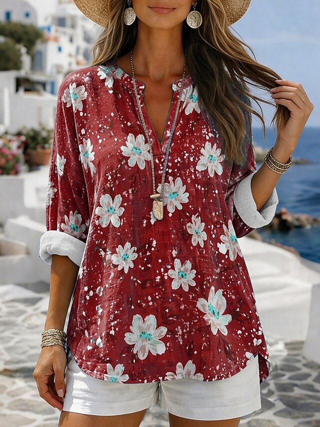 Women's Blouse Print Floral Graphic Vintage Daily Stylish