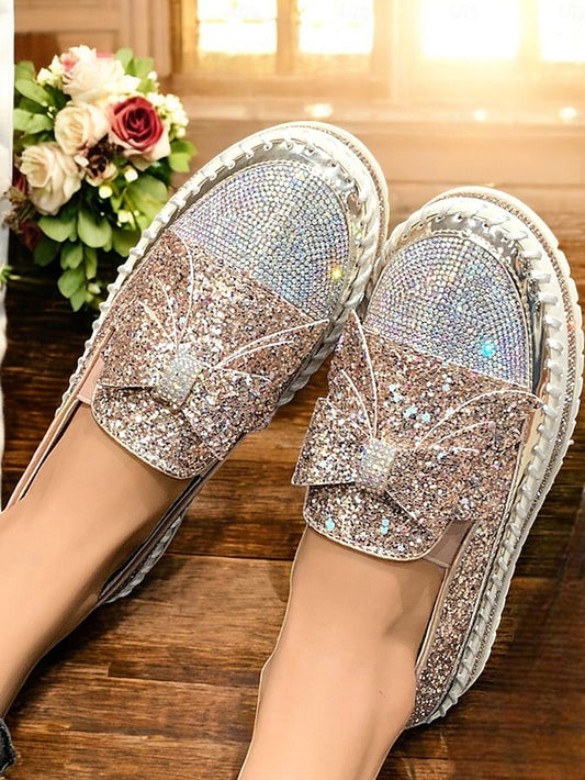 – Rhinestone Loafers Sparkling Glittery Women Slip-On for