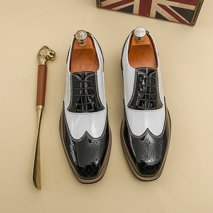 and with Men's Oxford Patent Shoes Gold Leather Black