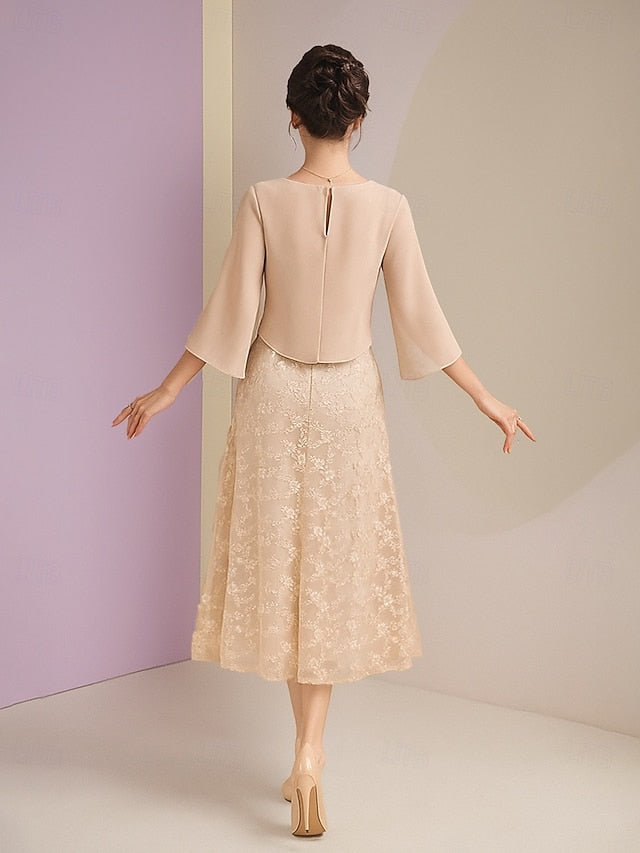 A-Line Ankle Length Party Dress Cocktail Dress Wedding Guest