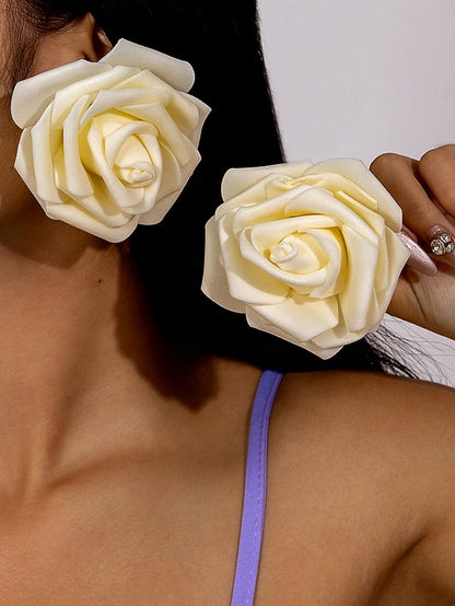 - Women's Drop Oversized Statement Flower Floral Earrings