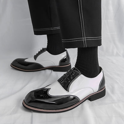 and with Men's Oxford Patent Shoes Gold Leather Black