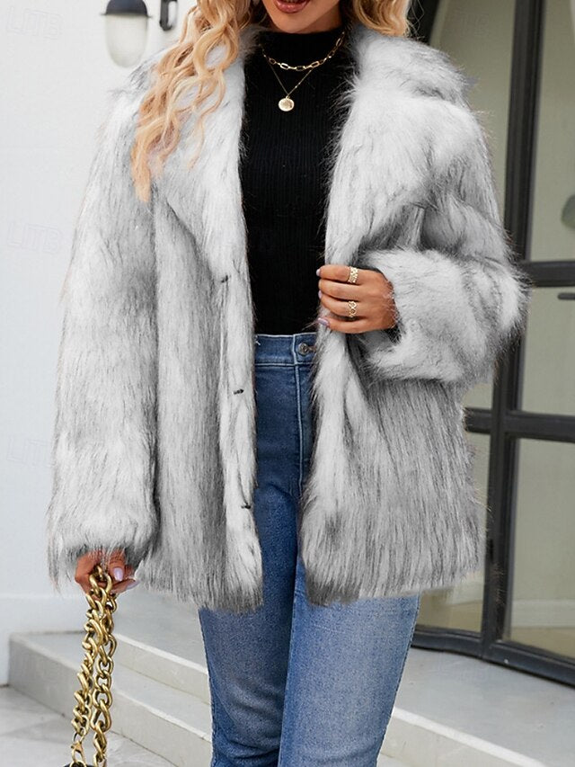 Warm Comfortable Women's Coat Furs Faux Fur