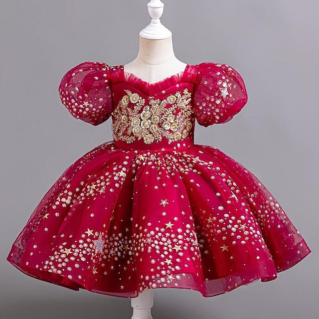 Flower Party Dress Kids Sequin Girls' Girl Floral