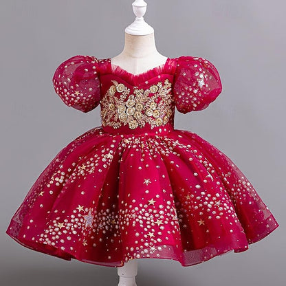 Flower Party Dress Kids Sequin Girls' Girl Floral