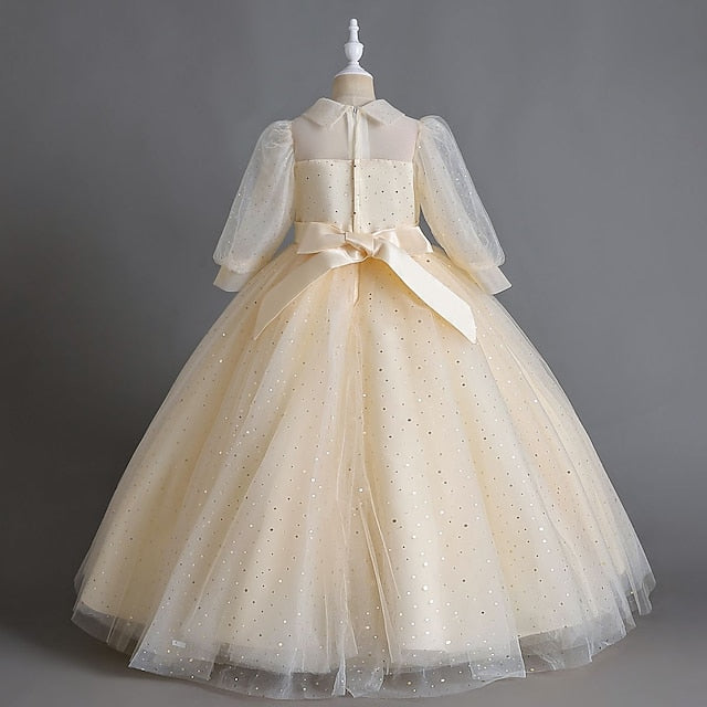 Solid Girl Flower Girls' Half Kids Party Dress Color