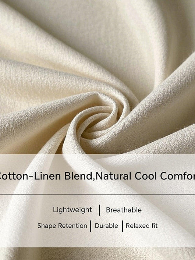 Women's Shirt Cotton Linen Shirts Blouse Faux Cotton Linen