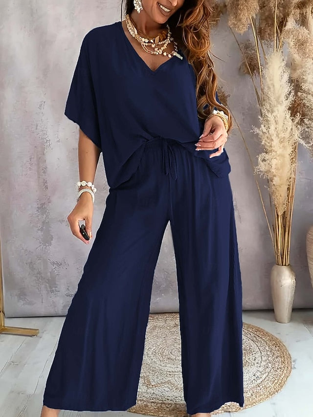 Women's Loungewear 2 Pieces Casual Comfort Pure Color