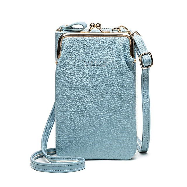 Bag Gold Women's Faux with Frame Leather Black Crossbody