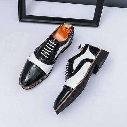 and Shoes Brogue Classic White with Brown Oxford Men's