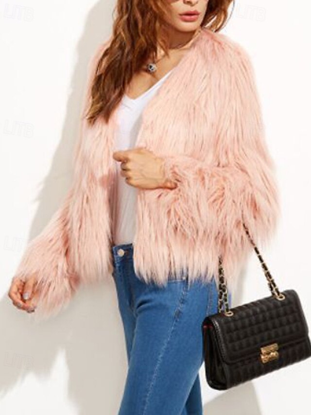 Warm Fur Furs Comfortable Coat Faux Leathers Women's