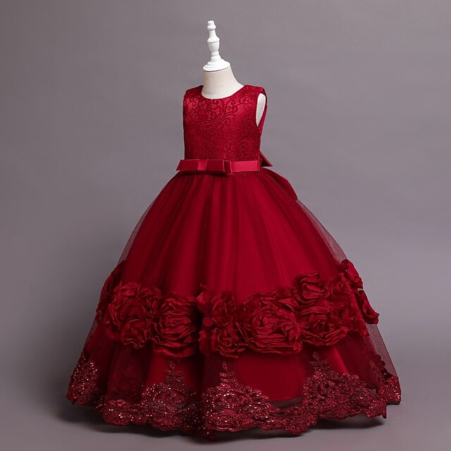 Floral Plain Party Line Kids Little Dress A Girls'