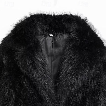Fur Furs Comfortable Women's Pocket Warm Coat Faux