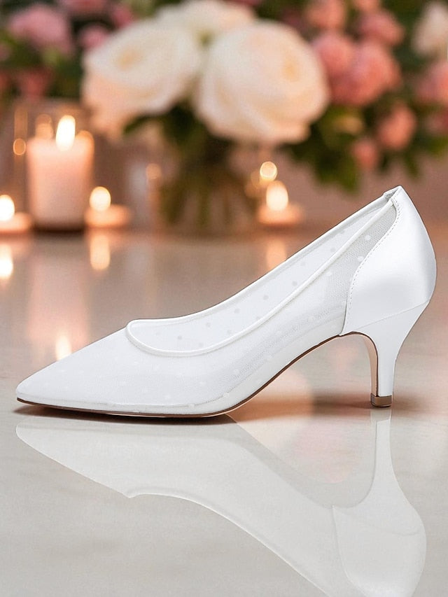 Women's Low and Mesh with Polka White Shoes Dot Wedding