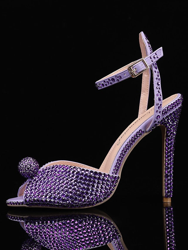 Stiletto Women's Rhinestone with Sandals Heel Embellished