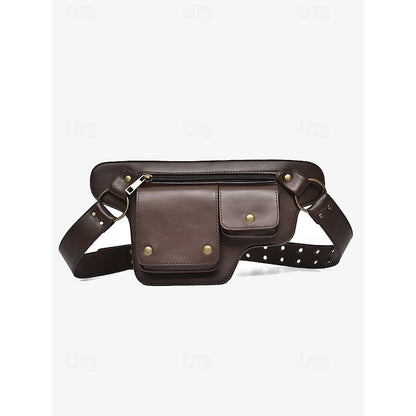 Utility Bag with Vintage Belt Women's Leather Faux