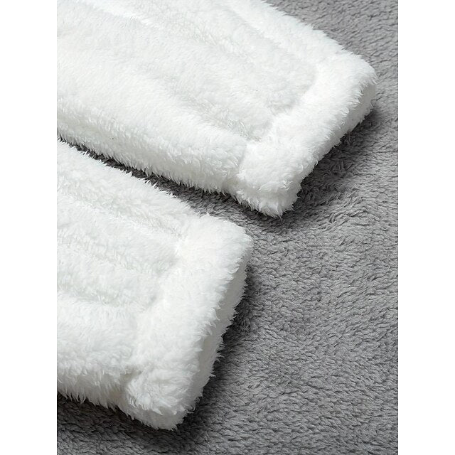 Solid Fuzzy Lounge Set Warm Tank Crop Top & Elastic