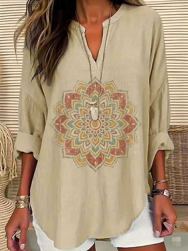 Women's Shirt Tunic Print Floral Graphic Vintage Daily