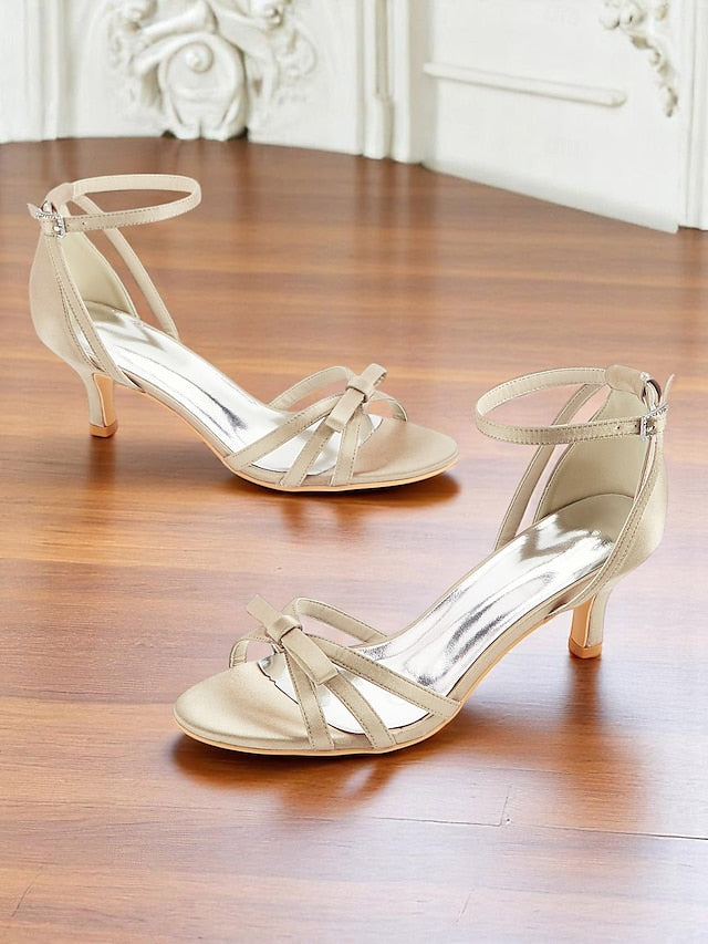 Kitten Satin Heel Vintage Women's Green 1950s Strappy