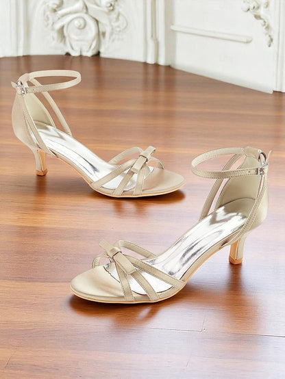 Kitten Satin Heel Vintage Women's Green 1950s Strappy