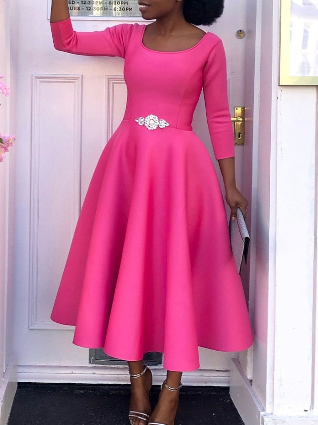 Women's Midi Dress Party Dress Cocktail Dress Swing Dress