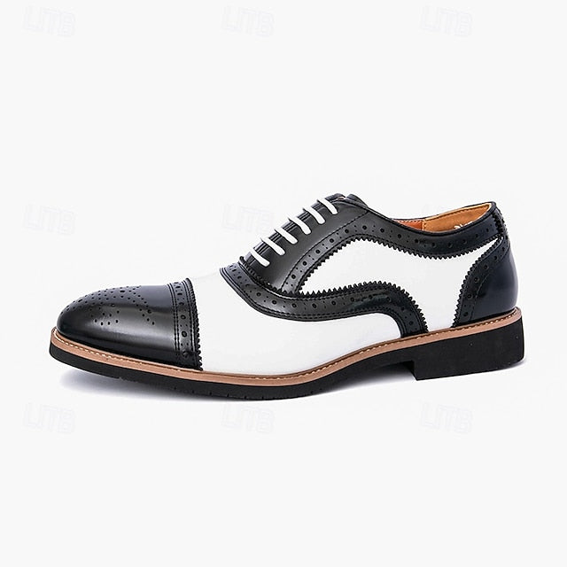 and Shoes Brogue Classic White with Brown Oxford Men's