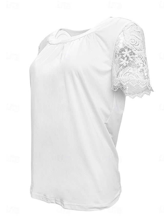 Women's Shirt Blouse Lace Tops Lace Plain Stylish Classic