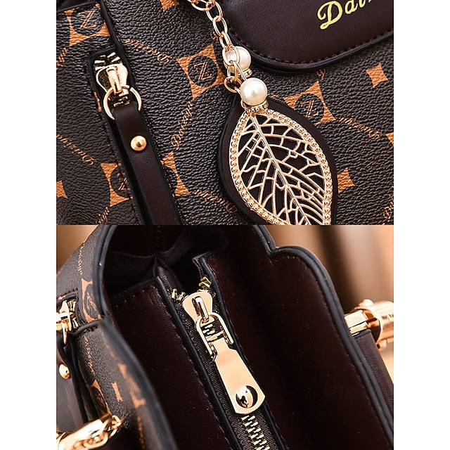 Accents Elegant Faux with Red Women's and Leather Handbag