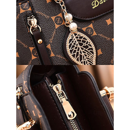 Women's Elegant Accents Leather Faux and Red Handbag with