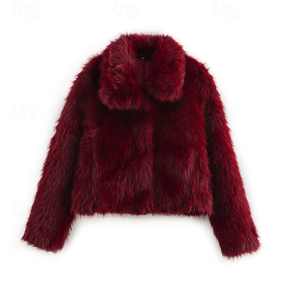 Furs Faux Coat Women's Buttons Comfortable Fur Warm