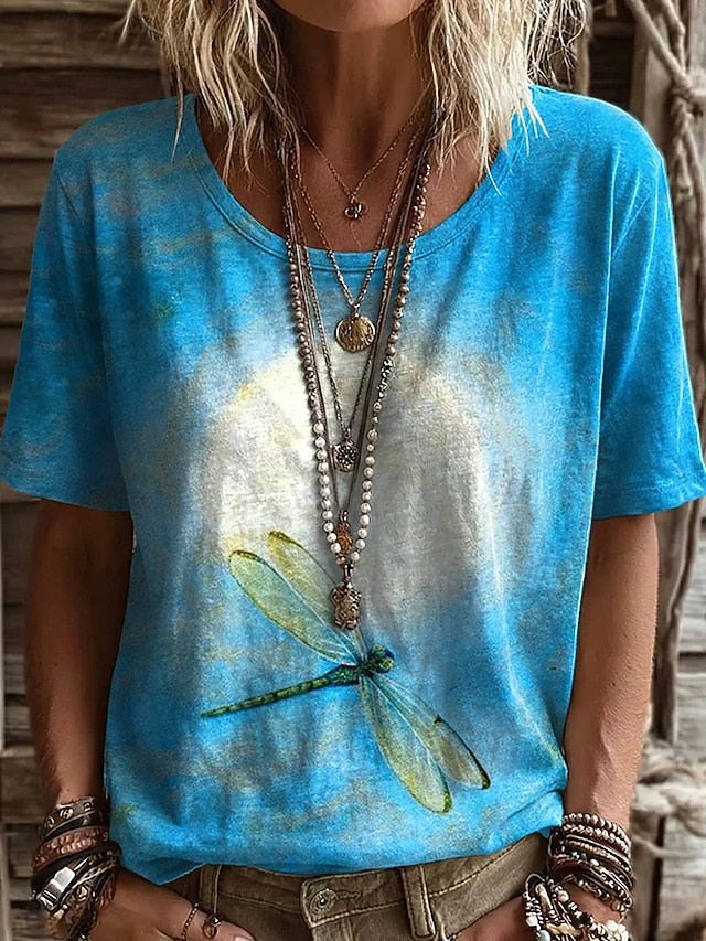 Women's T Shirt Print Graphic Abstract Geometry Classic