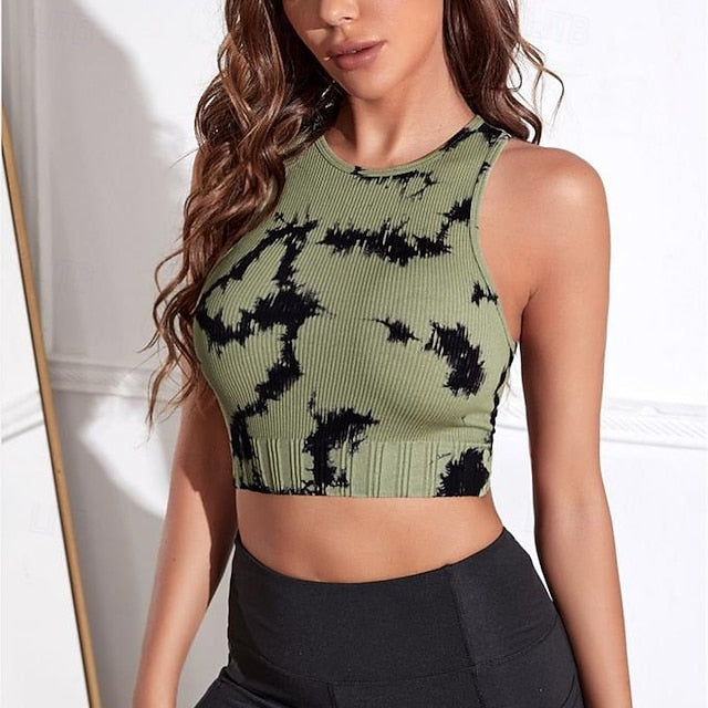 Women's Yoga Top Crew Neck Quick Dry Breathable Cropped