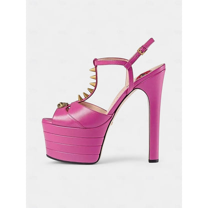 Women's Heels Silver Edgy Metallic High Platform and - Gold