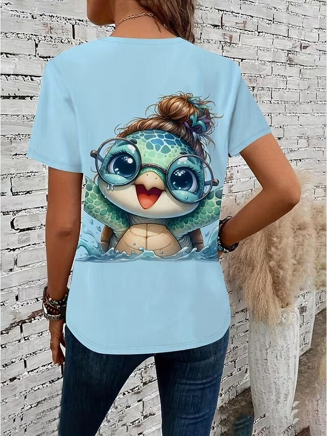 Women's T Shirt Print Graphic Animal Ocean Stylish Classic