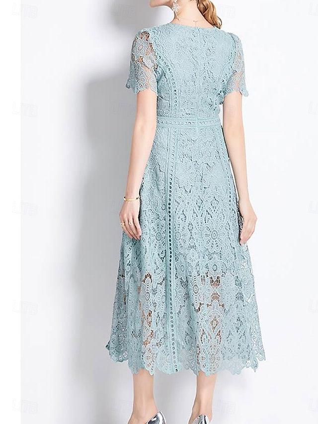 Elegant Dress Tea Neck Length Mother Crew of Bride the