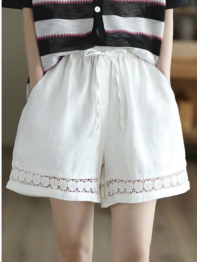 Women's Cotton Linen Shorts Summer Shorts Beach Shorts