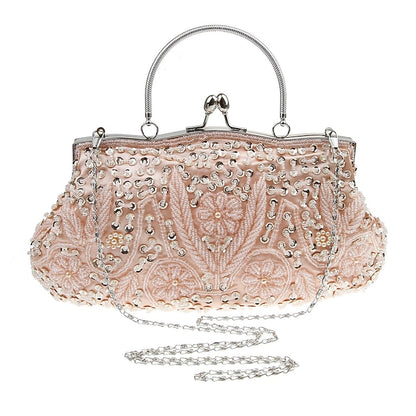 Beaded Evening White Clutch – Purse Vintage Women's