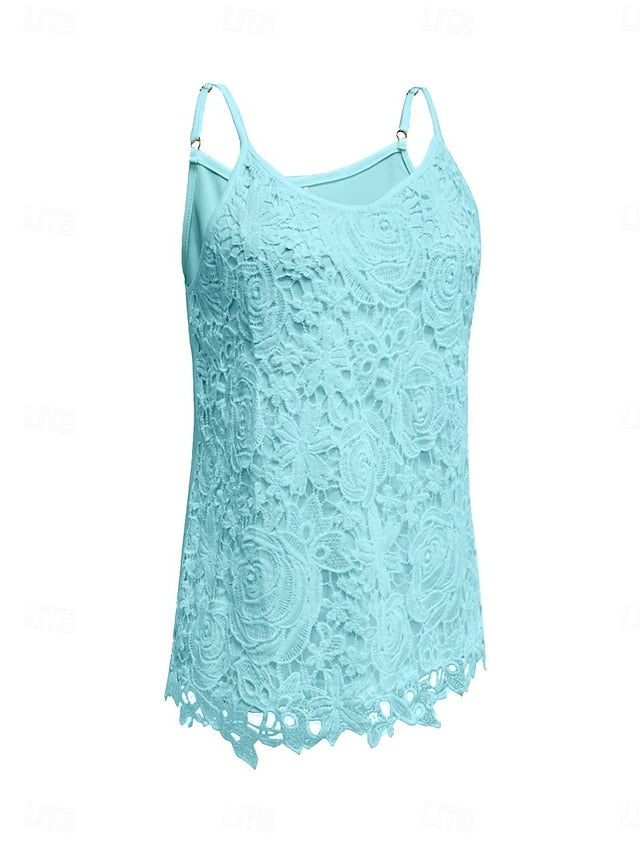 Women's Lace Tops Lace Patchwork Plain Elegant Fashion