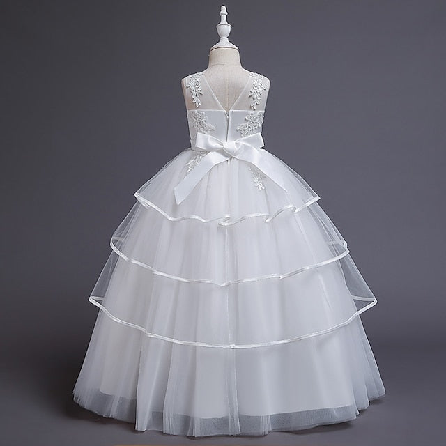 Party Solid Color Kids Dress Girls' Sleeveless