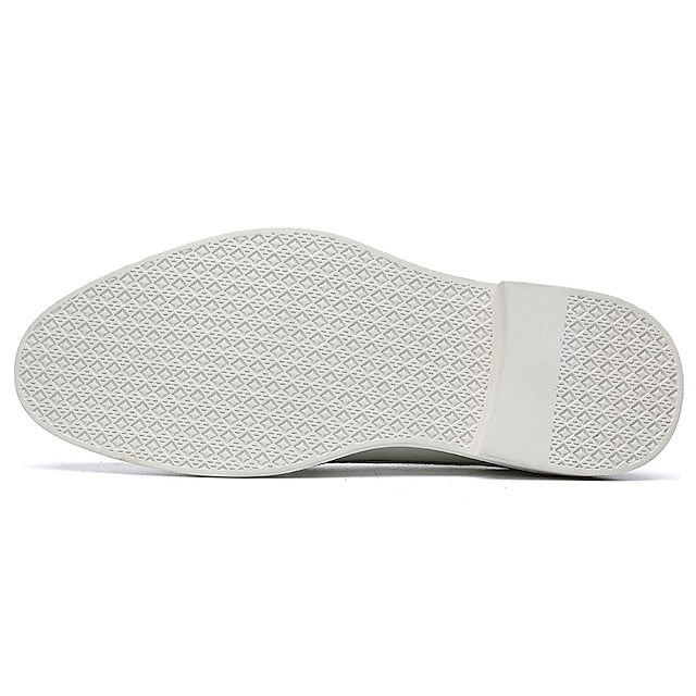 Men's Oxford Perforated with Shoes Leather Faux White