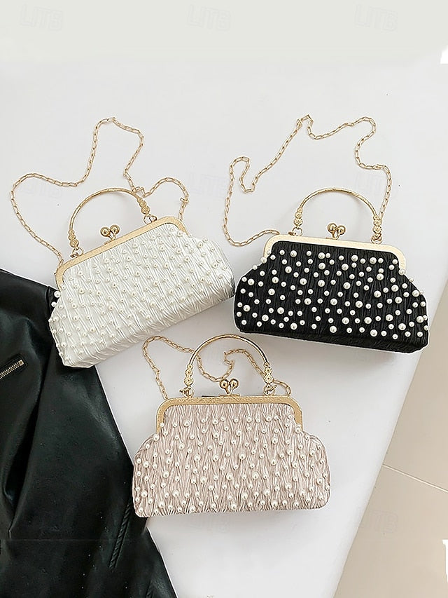 Elegant Vintage Bag – Beaded Evening Clutch Pearl Women's