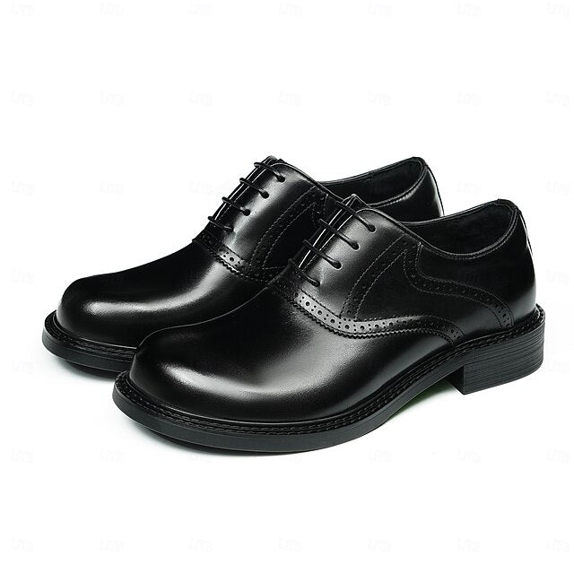 Layer First Leather Oxford Shoes- Genuine Men's