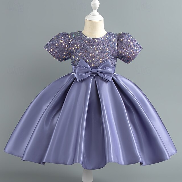 Sequin Short Girls' Toddler Wedding Sleeve Party Dress