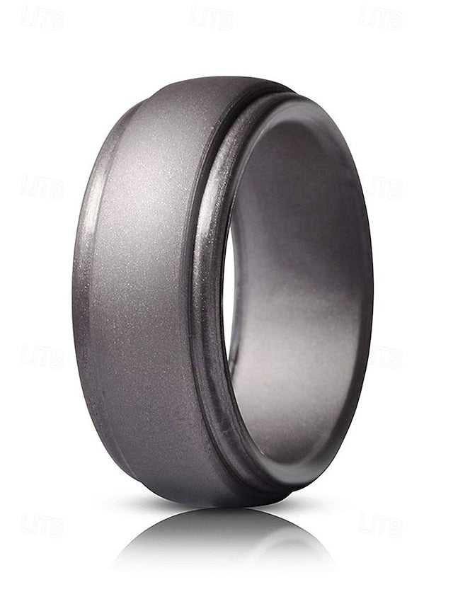 for Comfortable Silicone Durable Ring Men Black – Matte