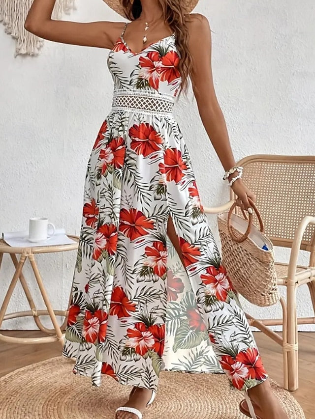 Women's Midi Dress Floral Dress Summer Dress Slip Dress