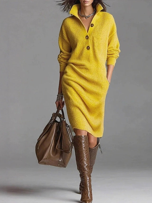 Women's Midi Dress Sweater Dress Sheath Dress Shift Dress