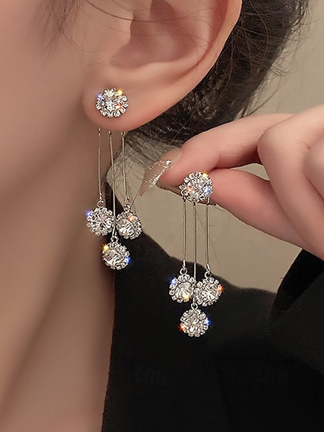 Dangle Sparkling Women Crystal Earrings for – Elegant