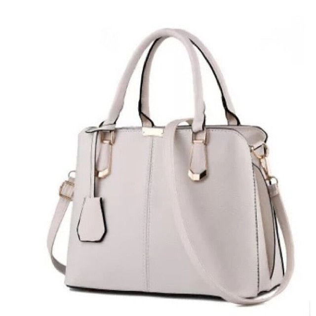 Elegant Faux Leather Structured Handbag – Green Women's